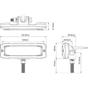 Cell2-LED Warnleuchte XT-12-Sockelmontage-Dimension